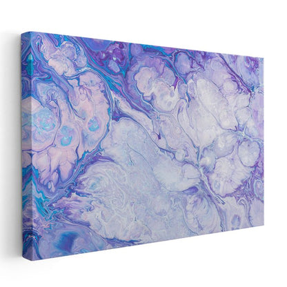 Mor Akışkan Desen - Mermer Efektli Soyut Kanvas Tablo