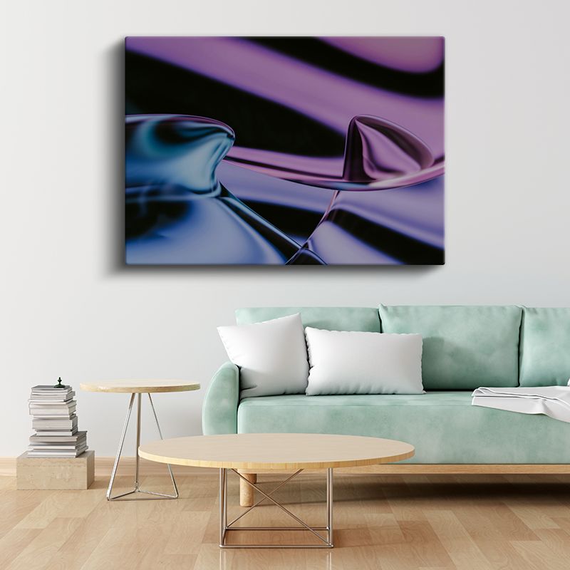 Mor Mavi Sıvı - Minimalist Yansıma Kanvas Tablo