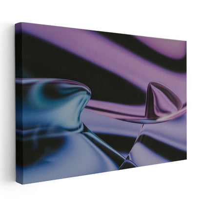 Mor Mavi Sıvı - Minimalist Yansıma Kanvas Tablo