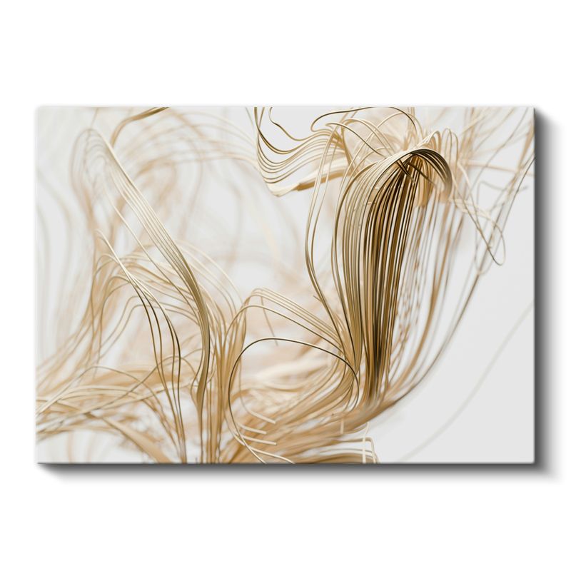 Altın İnce Çizgiler - Zarif Soyut Kompozisyon Kanvas Tablo