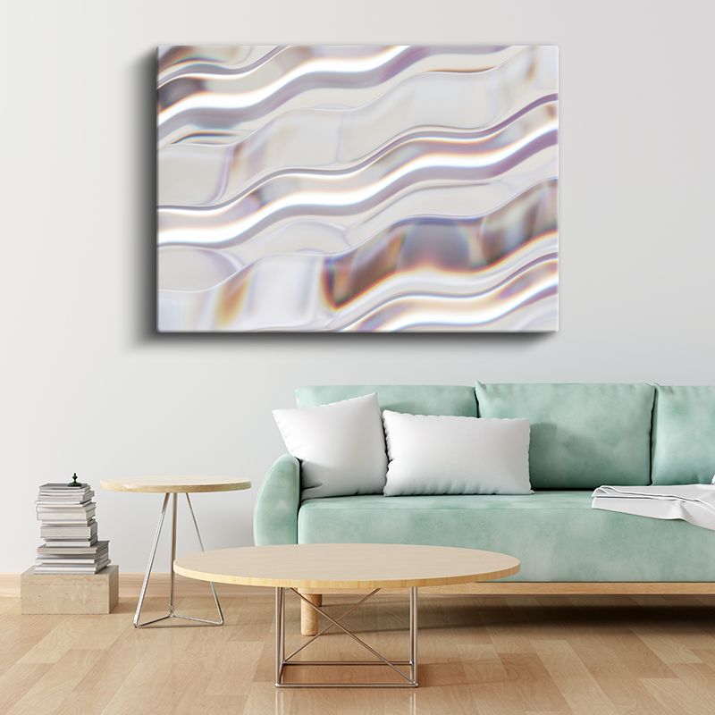 Metalik Dalgalar - Üç Boyutlu Soyut Akışkan Formlar Kanvas Tablo