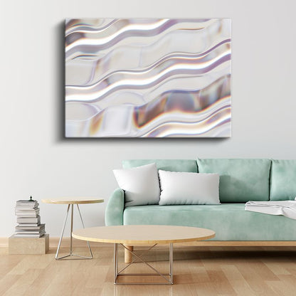 Metalik Dalgalar - Üç Boyutlu Soyut Akışkan Formlar Kanvas Tablo