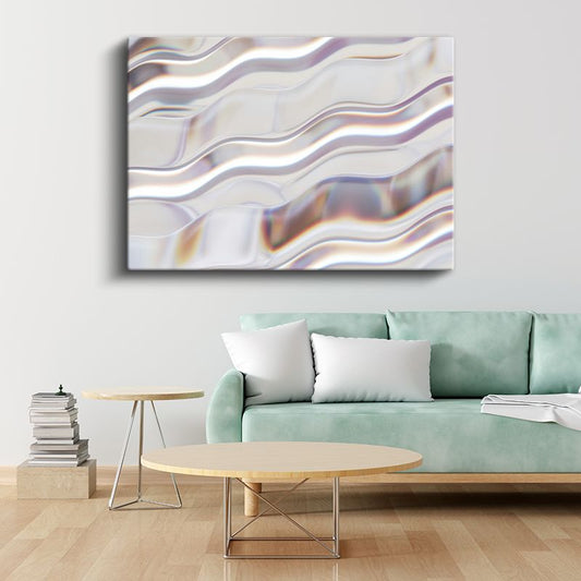 Metalik Dalgalar - Üç Boyutlu Soyut Akışkan Formlar Kanvas Tablo