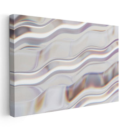 Metalik Dalgalar - Üç Boyutlu Soyut Akışkan Formlar Kanvas Tablo