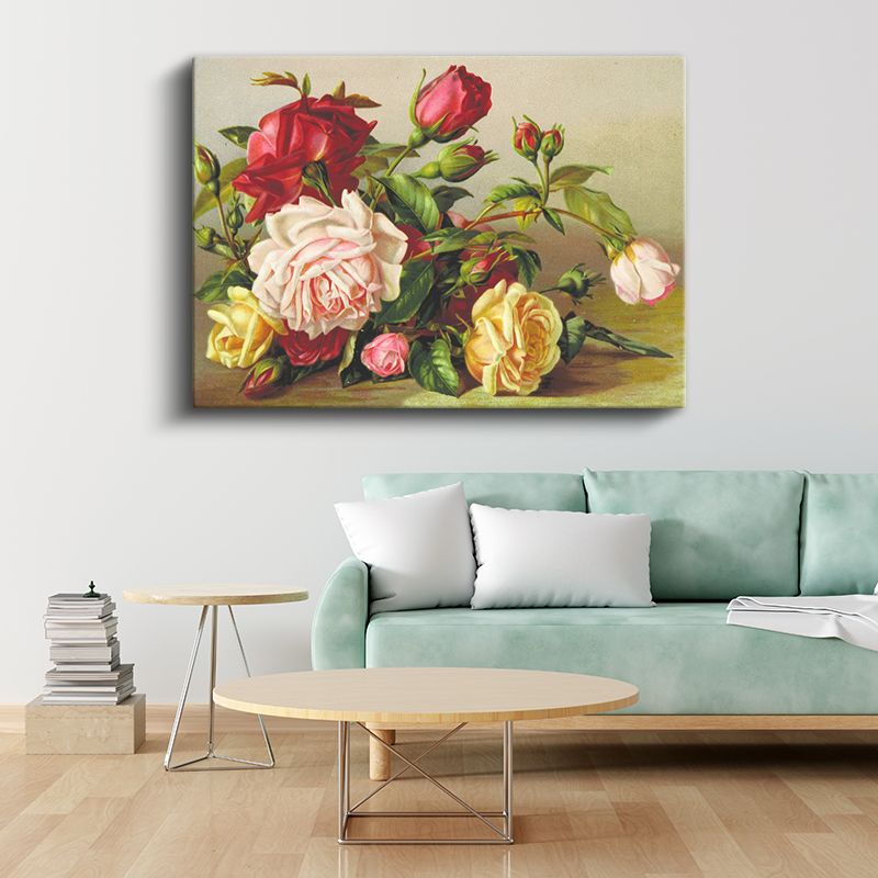 Klasik Gül Buketi - Zarif Çiçek Aranjmanı Kanvas Tablo
