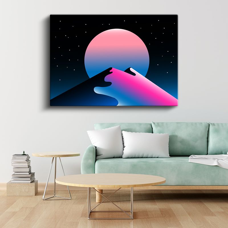 Neon Gece - Retro Futuristik Manzara Kanvas Tablo