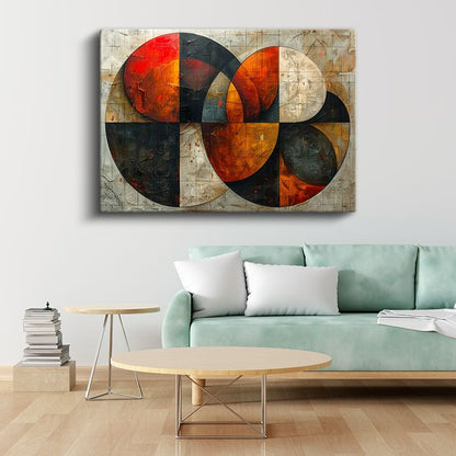 Geometrik Daireler - Modern Soyut Kompozisyon Kanvas Tablo