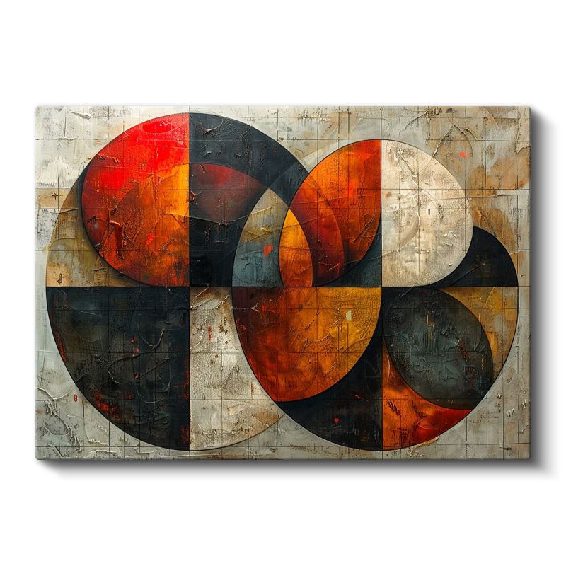Geometrik Daireler - Modern Soyut Kompozisyon Kanvas Tablo