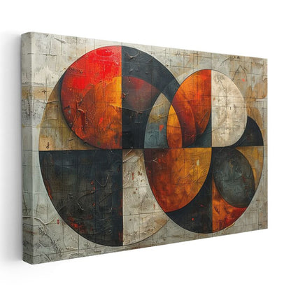 Geometrik Daireler - Modern Soyut Kompozisyon Kanvas Tablo