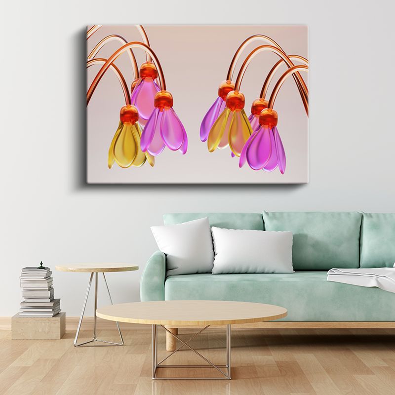 Cam Çiçekler - Renkli Kristal Formlar Kanvas Tablo