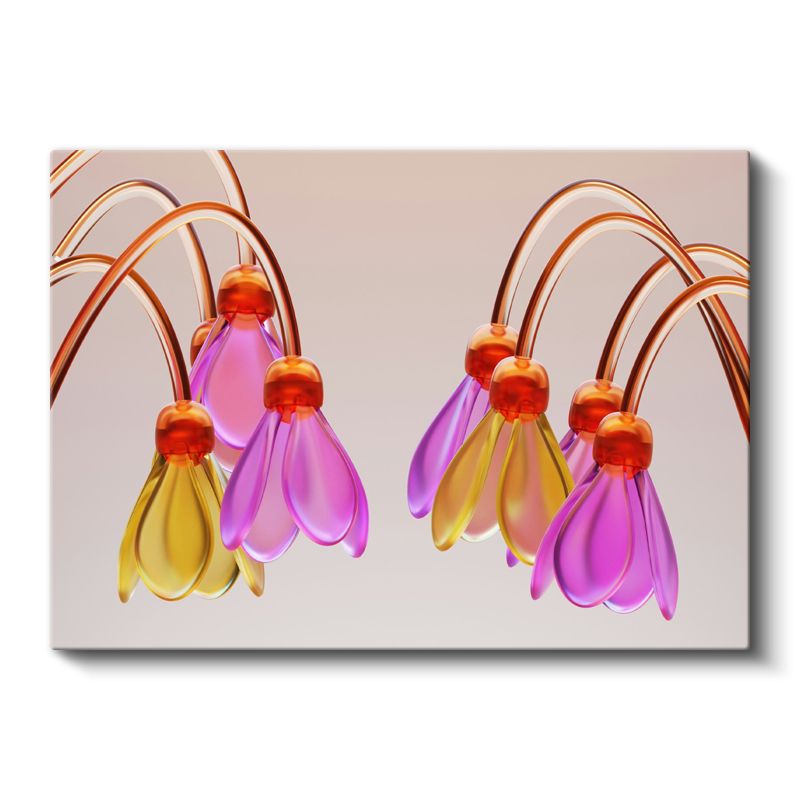 Cam Çiçekler - Renkli Kristal Formlar Kanvas Tablo