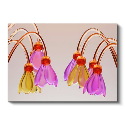 Cam Çiçekler - Renkli Kristal Formlar Kanvas Tablo