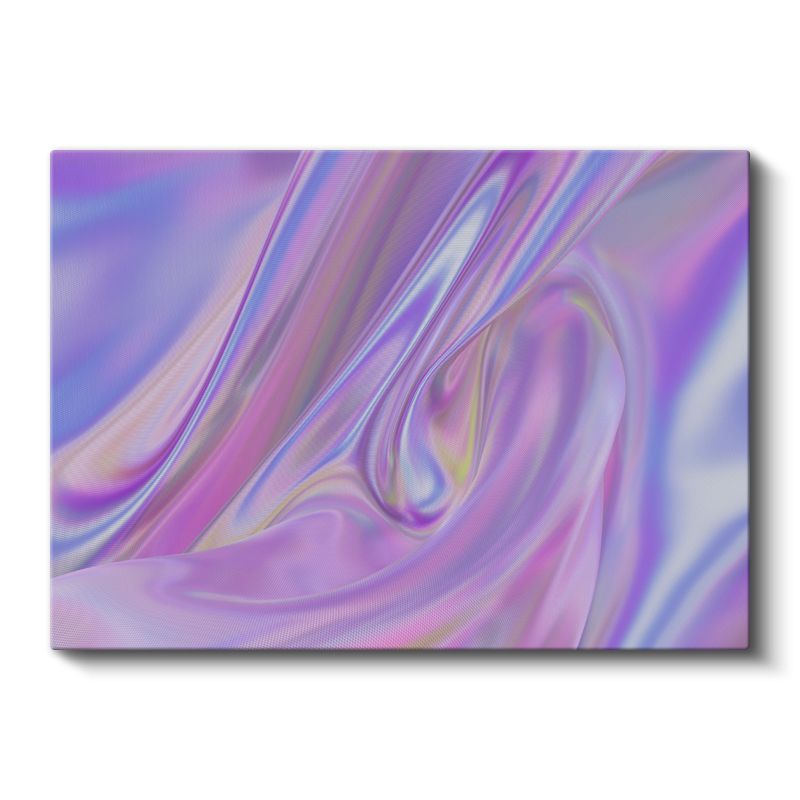 Holografik Akış - Mor Tonlarda Soyut Dalga Kanvas Tablo