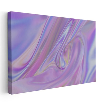 Holografik Akış - Mor Tonlarda Soyut Dalga Kanvas Tablo