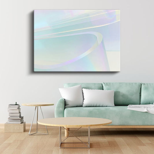 Serenite Dalgaları - Pastel Mavi Tonlarda Minimalist Çizgiler Kanvas Tablo