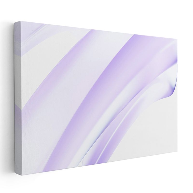 Mor Zarafet - Yumuşak Dalgalı Çizgiler ve Minimalist Tasarım Kanvas Tablo