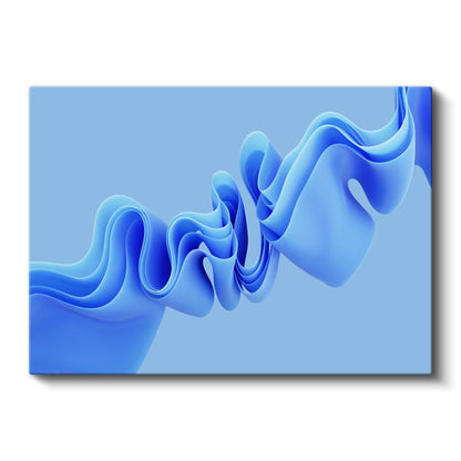 Mavi Dalga - Modern 3D Akışkan Formlar Kanvas Tablo