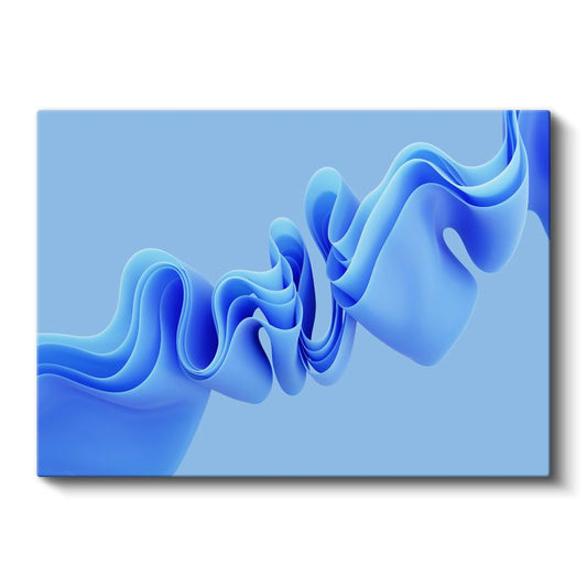 Mavi Dalga - Modern 3D Akışkan Formlar Kanvas Tablo