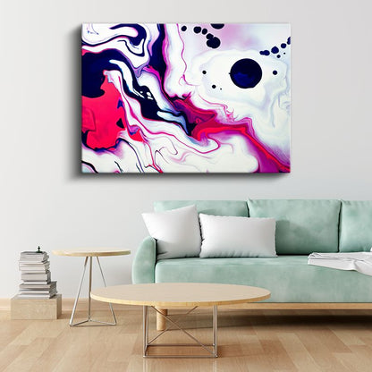 Sıvı Renkler - Pembe Beyaz Akışkan Sanat Kanvas Tablo