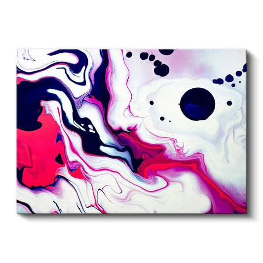 Sıvı Renkler - Pembe Beyaz Akışkan Sanat Kanvas Tablo