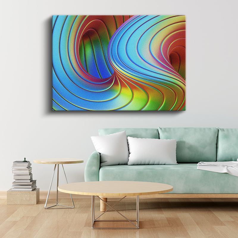 Renkli Spiral - Dinamik Geometrik Soyut Kanvas Tablo