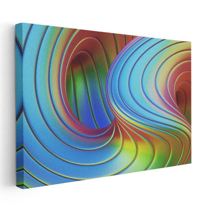Renkli Spiral - Dinamik Geometrik Soyut Kanvas Tablo