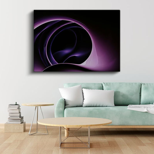 Mor Spiral - Minimalist Geometrik Soyut Kanvas Tablo
