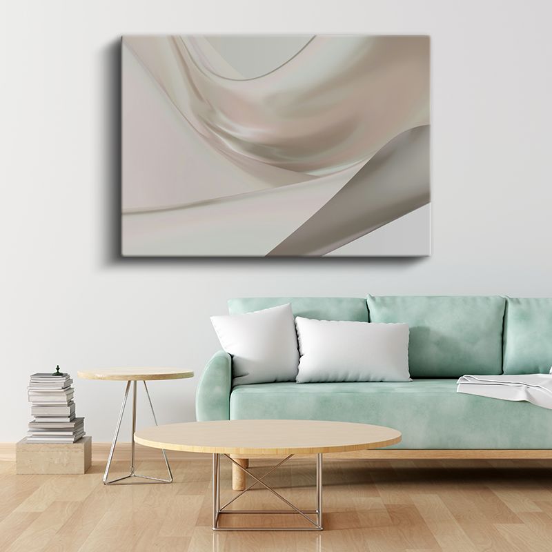 Minimalist Dalgalar - Yumuşak Kıvrımlar Soyut Kanvas Tablo