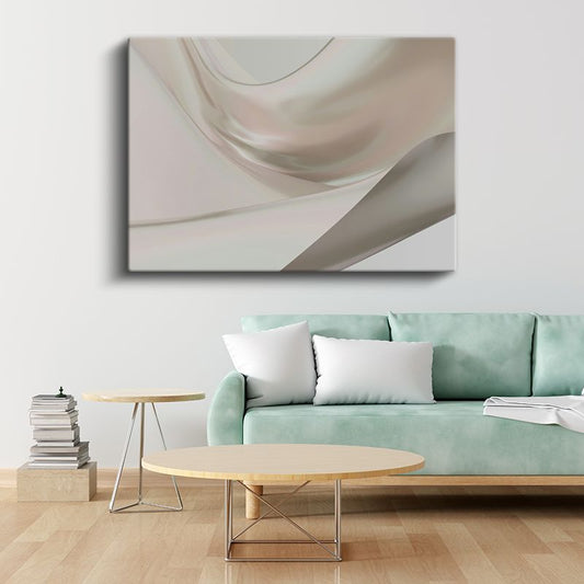 Minimalist Dalgalar - Yumuşak Kıvrımlar Soyut Kanvas Tablo