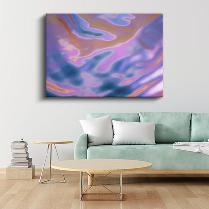 Akışkan Renkler - Mor Mavi Harmonisi Soyut Kanvas Tablo