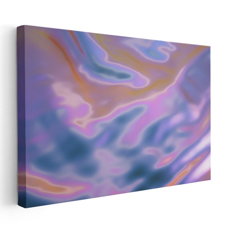 Akışkan Renkler - Mor Mavi Harmonisi Soyut Kanvas Tablo