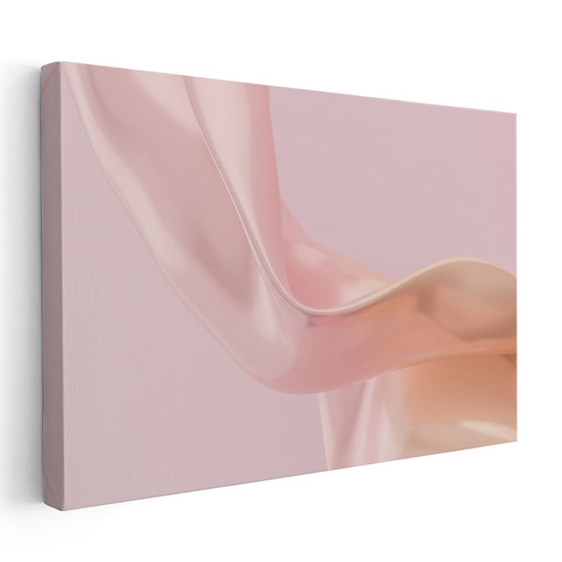 Pembe Harmoni - Yumuşak Kıvrımlar Soyut Kanvas Tablo