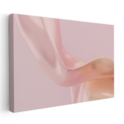 Pembe Harmoni - Yumuşak Kıvrımlar Soyut Kanvas Tablo