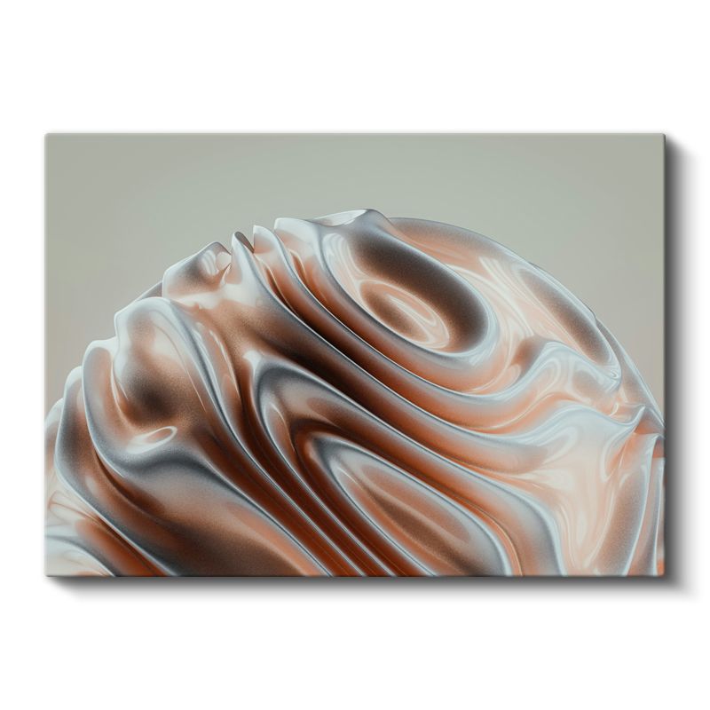 Bakır Dalgalar - Metalik Kıvrımlar Soyut Kanvas Tablo