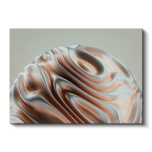 Bakır Dalgalar - Metalik Kıvrımlar Soyut Kanvas Tablo