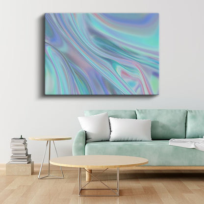 Holografik Akış - Pastel Renkler Soyut Kanvas Tablo