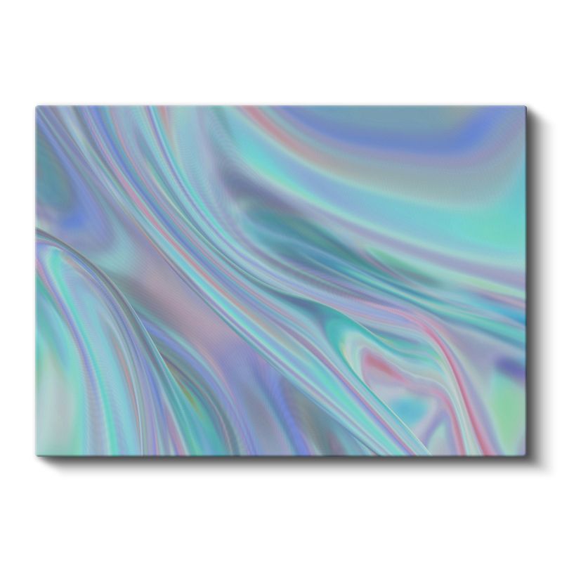 Holografik Akış - Pastel Renkler Soyut Kanvas Tablo