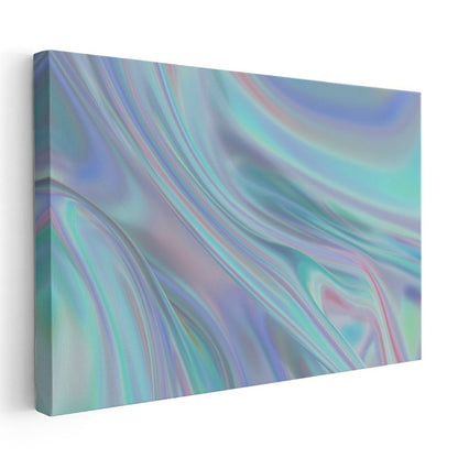 Holografik Akış - Pastel Renkler Soyut Kanvas Tablo