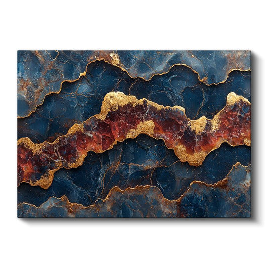 Altın Damarlar - Jeolojik Formlar Soyut Kanvas Tablo