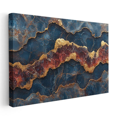 Altın Damarlar - Jeolojik Formlar Soyut Kanvas Tablo