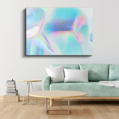 Holografik Dalgalar - Pastel Renk Geçişli Soyut Kanvas Tablo
