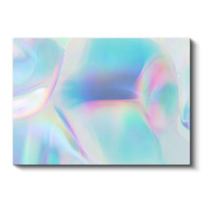 Holografik Dalgalar - Pastel Renk Geçişli Soyut Kanvas Tablo