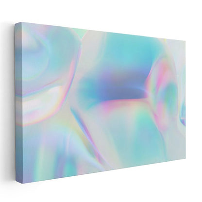 Holografik Dalgalar - Pastel Renk Geçişli Soyut Kanvas Tablo