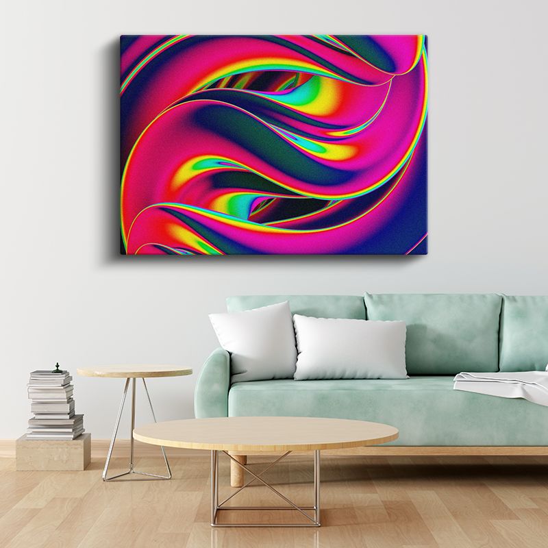 Neon Akış - Canlı Renkli Spiral Formlar Kanvas Tablo