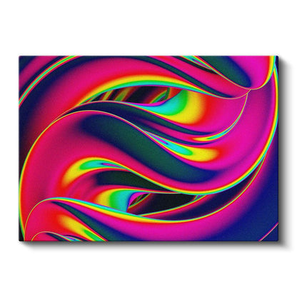Neon Akış - Canlı Renkli Spiral Formlar Kanvas Tablo