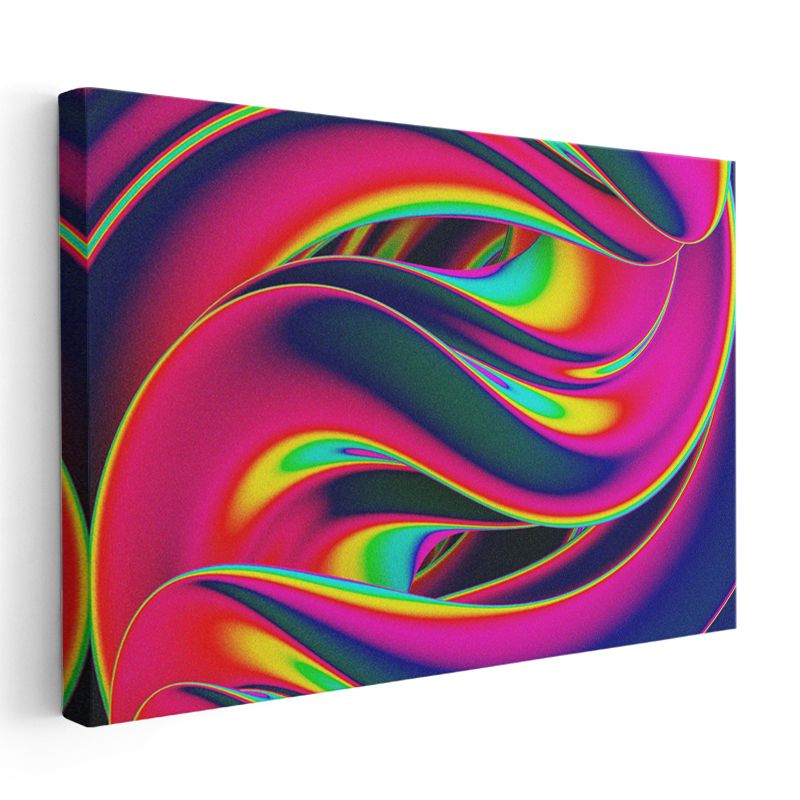 Neon Akış - Canlı Renkli Spiral Formlar Kanvas Tablo