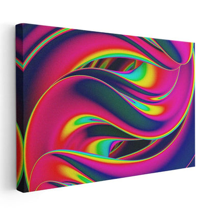 Neon Akış - Canlı Renkli Spiral Formlar Kanvas Tablo