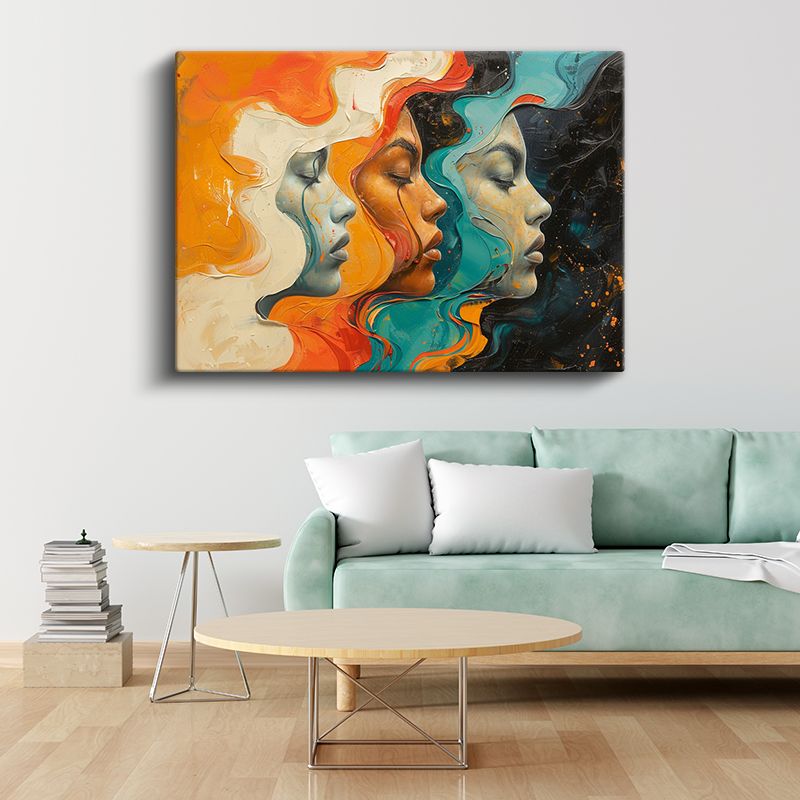Ruhun Renkleri - Akışkan Profil Sanatı Kanvas Tablo