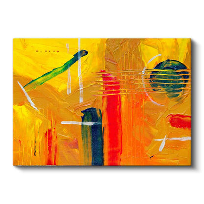 Sarı Senfoni - Ekspresyonist Fırça Darbeleri Kanvas Tablo