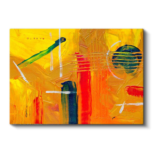 Sarı Senfoni - Ekspresyonist Fırça Darbeleri Kanvas Tablo